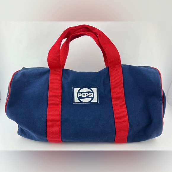 Vintage 1970s Pepsi and Kentucky Fried Chicken Canvas Duffel Bag 16x9x9 EUC - Picture 2 of 13